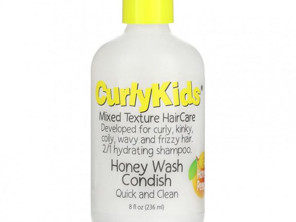 CurlyKids, Condish с медом, быстрое и чистое средство, мед и персик, 236 мл (8 жидк. Унций)