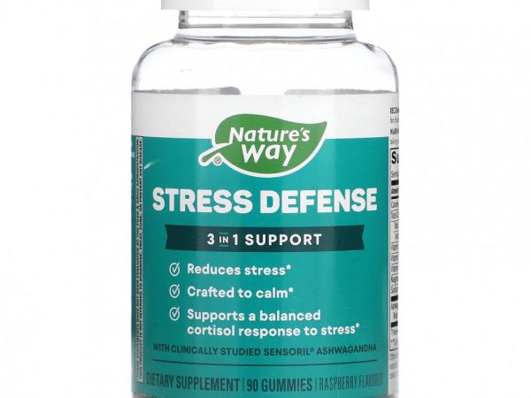 Nature's Way, Stress Defense, малина, 90 жевательных таблеток