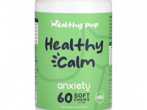 Healthy Pup, Healthy Calm, от беспокойства, для собак, 60 жевательных таблеток, 132 г (4,6 унции)