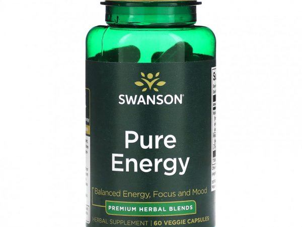 Swanson, Pure Energy, 60 растительных капсул