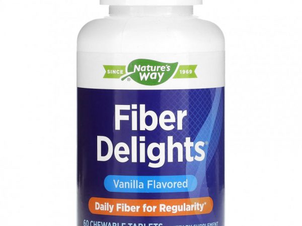 Nature's Way, Fiber Delights, ваниль, 60 жевательных таблеток