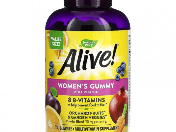 Nature's Way, Alive! Жевательные мультивитамины для женщин, ягодное ассорти, 150 жевательных таблеток