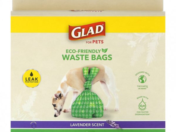 Glad for Pets, Экологичные пакеты для отходов, для домашних животных, лаванда, 120 пакетов