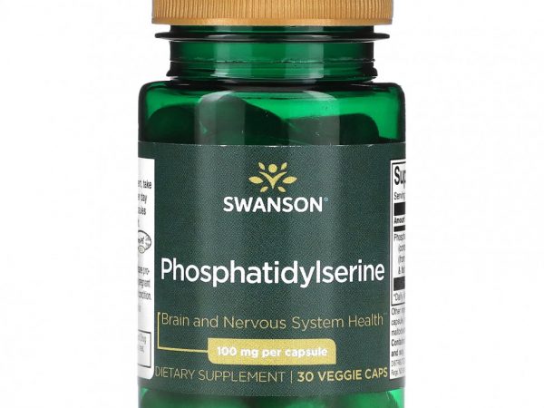 Swanson, Фосфатидилсерин, 100 мг, 30 растительных капсул