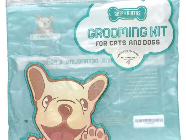 Ruff 'N Ruffus, Набор для ухода за кошками и собаками, щетка для расчесывания волос и кусачки для ногтей, цвет морской волны, 1 щетка для расчесывания, 1 кусачка для ногтей