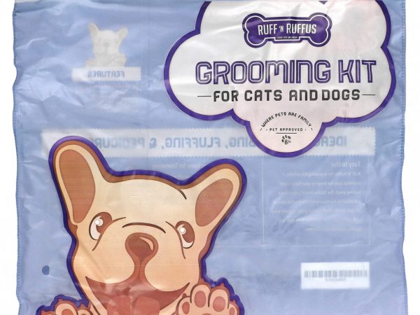 Ruff 'N Ruffus, Набор для ухода за кошками и собаками, щетка-щетка и кусачки для ногтей, фиолетовый, 1 щетка, 1 кусачки для ногтей