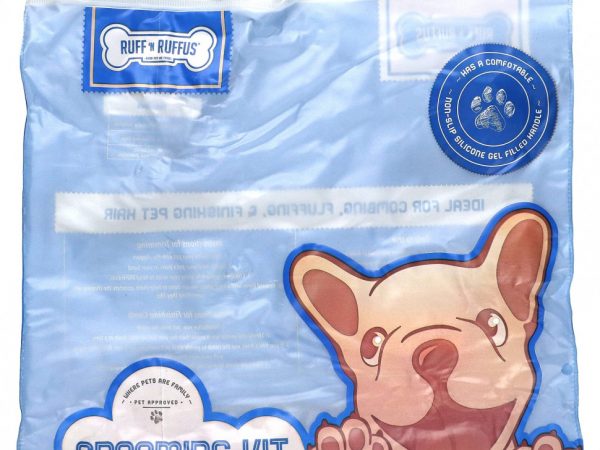 Ruff 'N Ruffus, Набор для ухода за кошками и собаками, синий, 1 ручка с силиконовым гелем