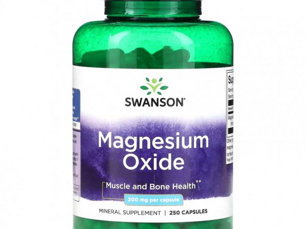 Swanson, Оксид магния, 200 мг, 250 капсул