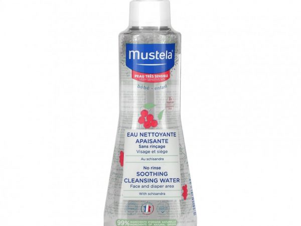Mustela, Успокаивающая очищающая вода без смывания с лимонником, для очень чувствительной кожи, без отдушек, 300 мл (10,14 жидк. Унции)