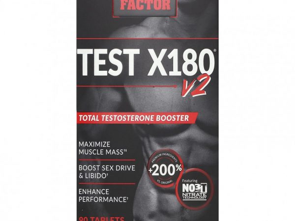 Force Factor, Test X180 V2, общий усилитель тестостерона, 90 таблеток