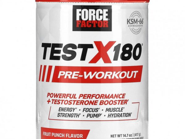 Force Factor, Test X180, предтренировочный комплекс, фруктовый пунш, 417 г (14,7 унции)