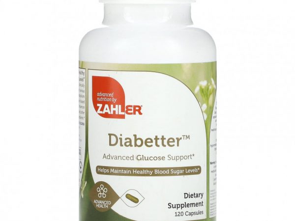 Zahler, Для больных диабетом, улучшенная поддержка уровня глюкозы в крови, 120 капсул