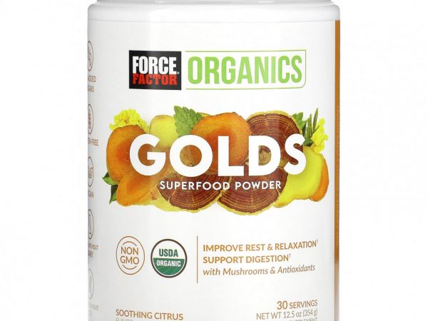Force Factor, Organics, Golds, суперфуд в порошке, успокаивающий цитрус, 354 г (12,5 унции)
