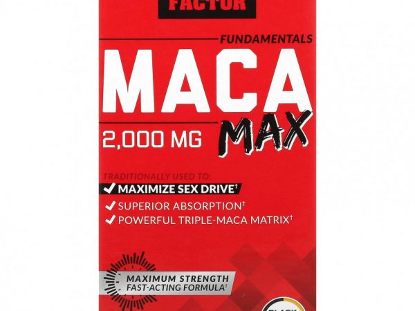 Force Factor, Fundamentals, Maca Max, 500 мг, 120 растительных капсул
