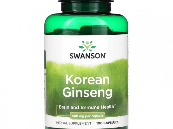 Swanson, Корейский женьшень, 500 мг, 100 капсул