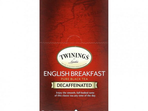 Twinings, Чистый черный чай, английский завтрак, без кофеина, 24 капсулы, по 3,2 г (0,11 унции)