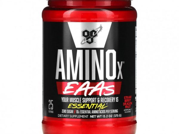 BSN, Aminox EAA, клубника, плод дракона, 375 г (13,2 унции)