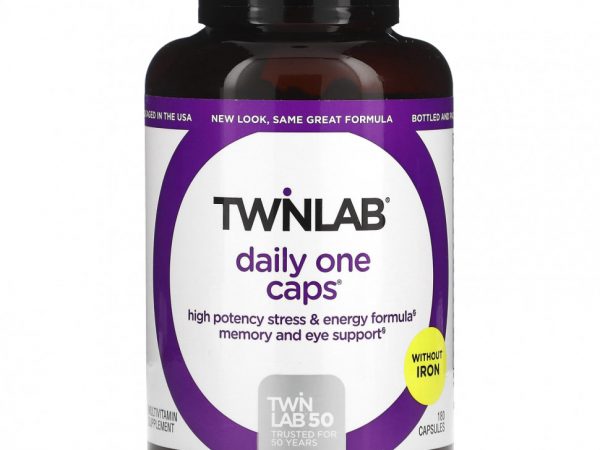 Twinlab, Daily One Caps, без железа, 180 капсул