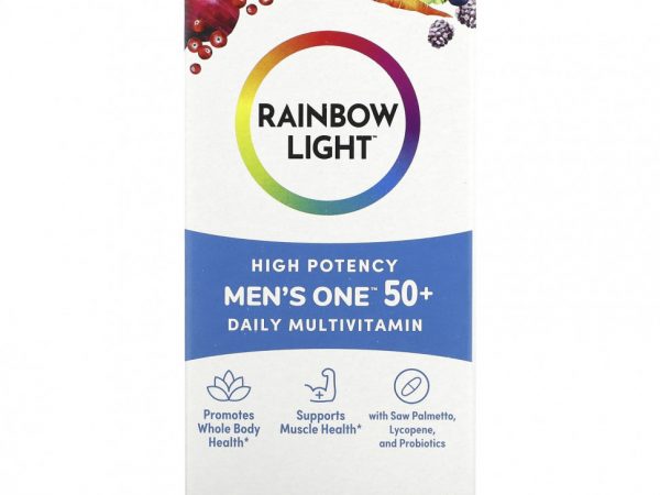 Rainbow Light, Men One 50+ Daily, мультивитамины, высокая эффективность, 120 вегетарианских таблеток