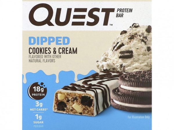Quest Nutrition, Протеиновый батончик, печенье со сливками, 4 батончика, 50 г (1,76 унции)
