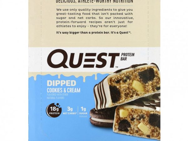 Quest Nutrition, Протеиновый батончик, печенье со сливками, 12 батончиков, 50 г (1,76 унции)