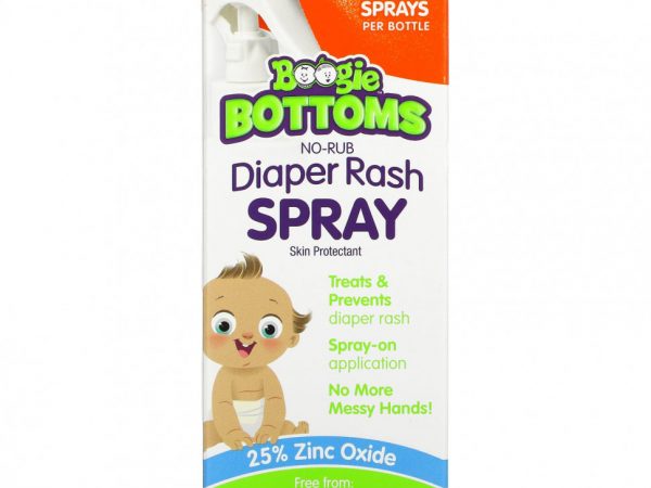 Boogie Wipes, No-Rub Diaper Rash Spray Fragrance-Free, 1.7 fl oz (49 ml)