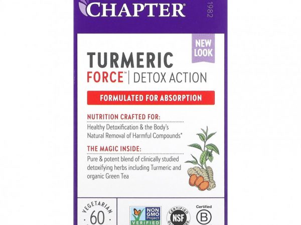 New Chapter, Turmeric Force, Detox Action, 60 вегетарианских капсул