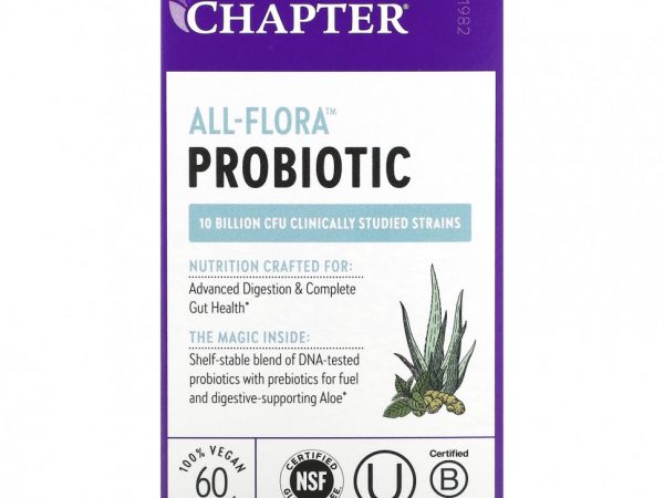 New Chapter, Пробиотик All-Flora, 10 млрд КОЕ, 60 веганских капсул