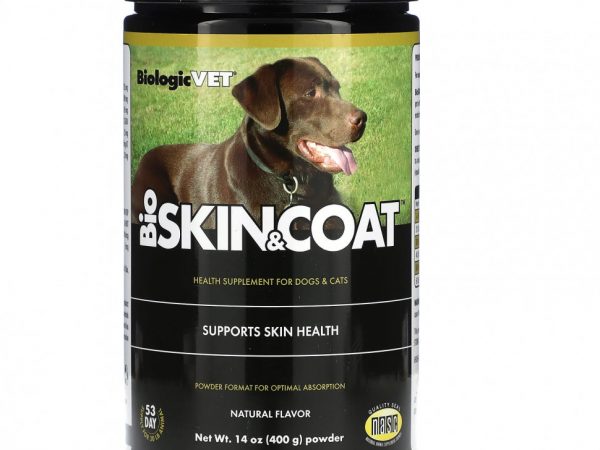 Flora, BiologicVet, BioSkin & Coat, для собак и кошек, натуральный, 400 г (14 унций)