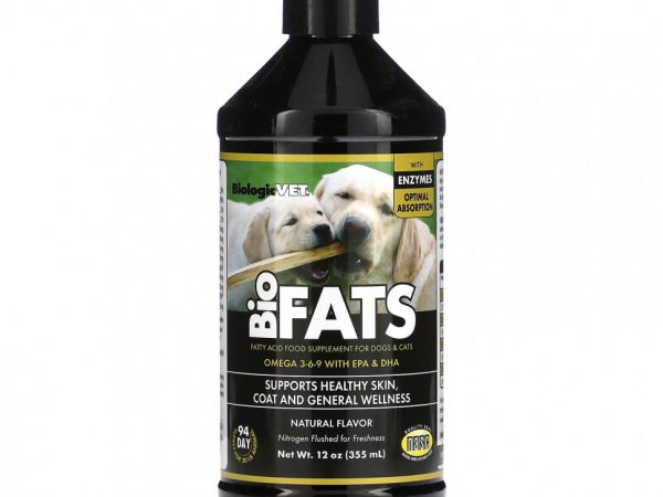 Flora, BiologicVet, биожиры, для собак и кошек, натуральные, 355 мл (12 унций)