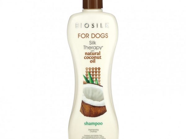 Biosilk, Silky Therapy с натуральным шампунем с кокосовым маслом, для собак, 355 мл (12 жидк. Унций)
