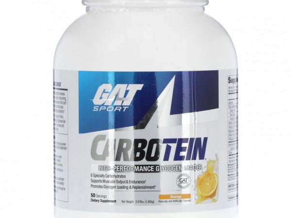 GAT, Carbotein, высокоэффективный загрузчик гликогена, апельсин, 1,8 кг (3,97 фунта)