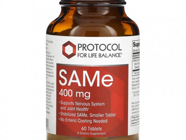 Protocol for Life Balance, SAMe, 400 мг, 60 таблеток