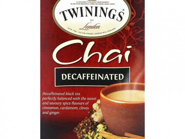 Twinings, Chai, без кофеина, 20 чайных пакетиков в индивидуальной упаковке, 40 г (1,41 унции)