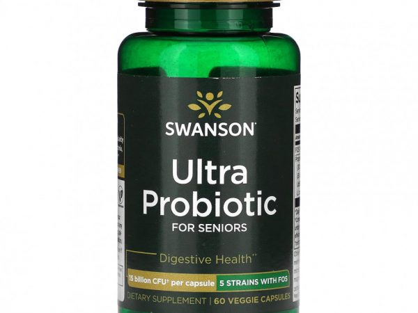 Swanson, Ультрапробиотик, для пожилых людей, 15 млрд КОЕ, 60 растительных капсул