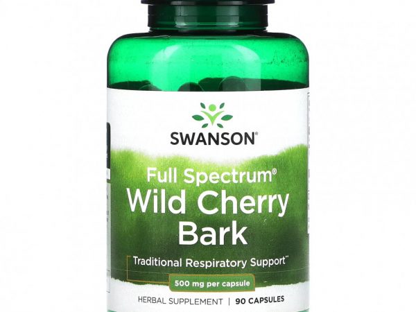 Swanson, Full Spectrum, кора дикой вишни, 500 мг, 90 капсул