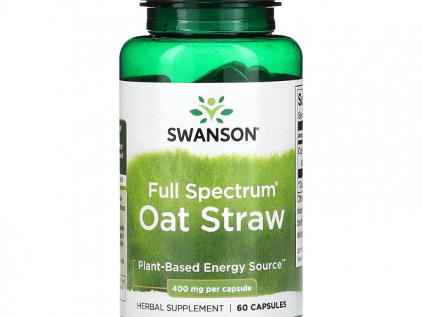 Swanson, Овсяная солома Full Spectrum, 400 мг, 60 капсул