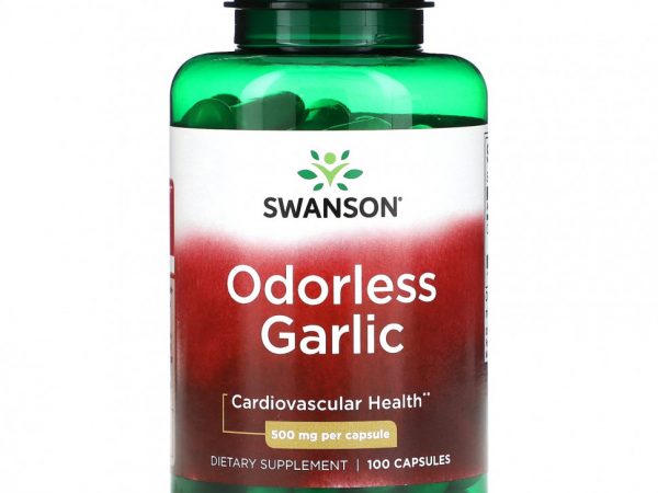 Swanson, Чеснок без запаха, 500 мг, 100 капсул