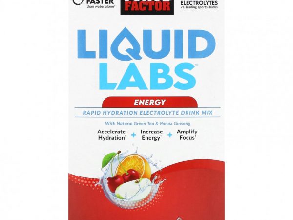 Force Factor, Liquid Labs, Energy, фруктовый пунш, 20 пакетиков по 8 г (0,28 унции)