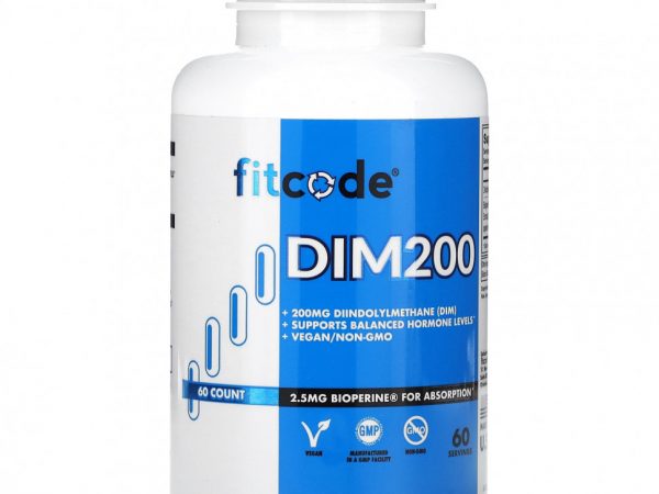 FITCODE, DIM200, дииндолилметан (DIM), 200 мг, 60 растительных капсул