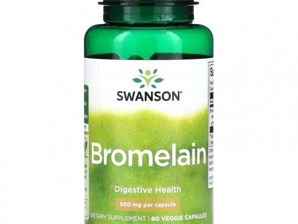 Swanson, Бромелаин, 500 мг, 60 растительных капсул