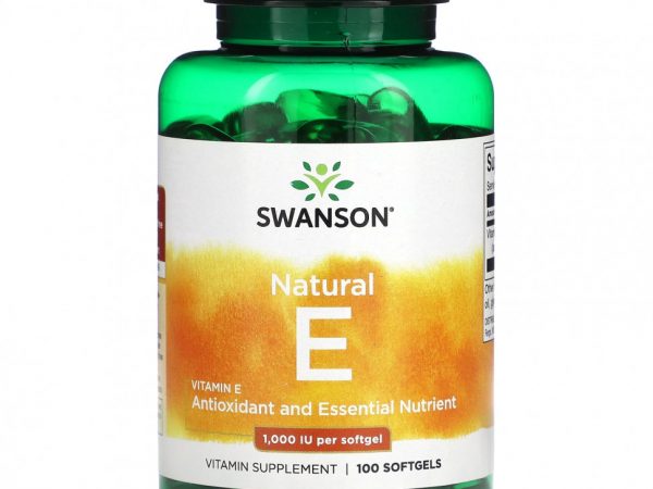 Swanson, Натуральный витамин E, 1000 МЕ, 100 мягких таблеток
