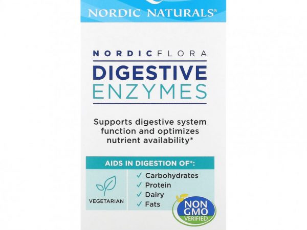 Nordic Naturals, Nordic Flora, пищеварительные ферменты, 45 капсул