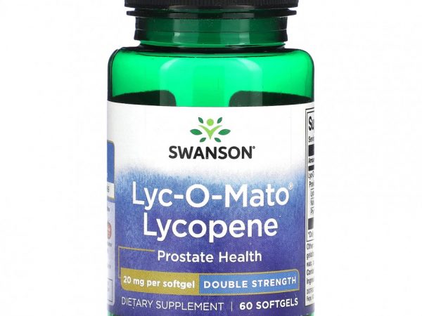 Swanson, Lyco-O-Mato, ликопин, двойная сила действия, 20 мг, 60 мягких таблеток