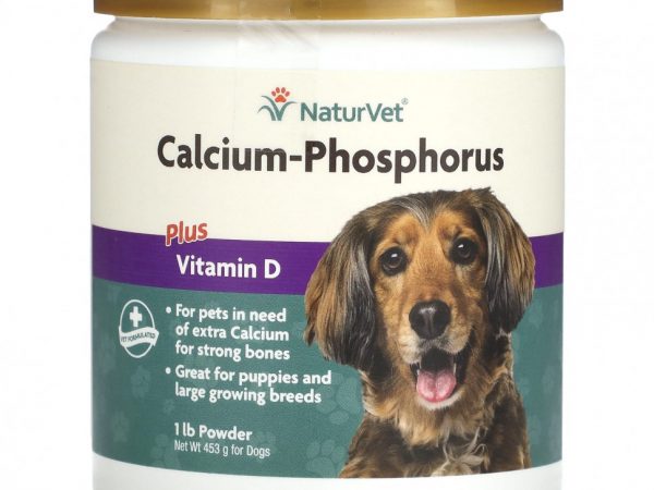 NaturVet, Кальций-фосфор с витамином D, для собак, 453 г (1 фунт)