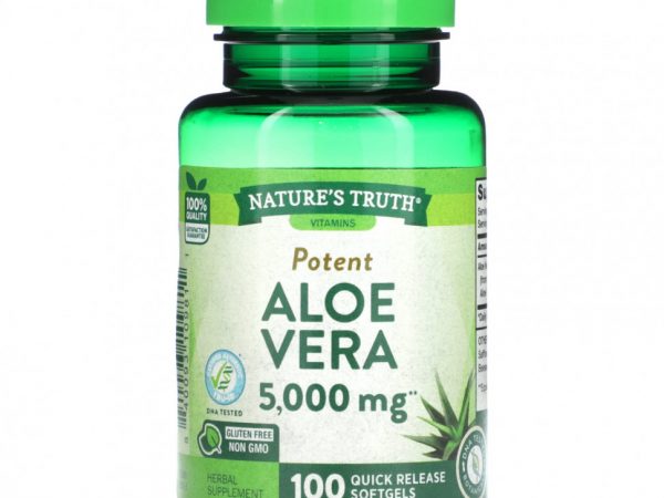 Nature's Truth, Potent, алоэ вера, 5000 мг, 100 капсул быстрого действия