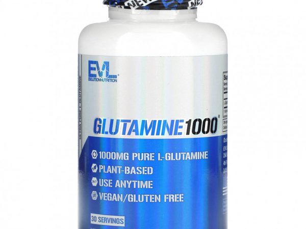 EVLution Nutrition, Глутамин 1000, 60 растительных капсул