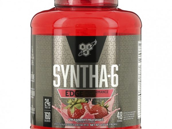 BSN, Syntha-6 Edge, смесь протеина в порошке, клубничный молочный коктейль, 1,82 кг (4,01 фунта)