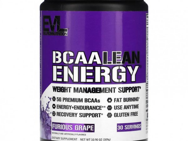 EVLution Nutrition, BCAA LEAN ENERGY, виноград яростный, 309 г (10,9 унции)