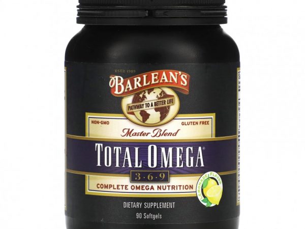 Barlean's, Master Blend, Total Omega 3-6-9, лимонад, 90 мягких таблеток